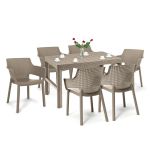 Set mobilier de grădină Curver Evyon 6+1, cappuccino, masă + 6 scaune