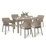 Set mobilier de grădină Curver Evyon 6+1, cappuccino, masă + 6 scaune