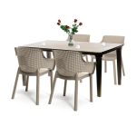 Set mobilier grădină Curver Fueva 4+1, cappuccino, masă + 4 scaune