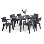 Set mobilier de grădină Curver Fujuli 6+1, grafit, masă + 6 scaune