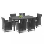 Set mobilier grădină Curver Futurowa 6+1, grafit, masă 165x95 cm