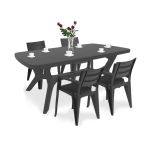 Set mobilier grădină Curver Juliemore 4+1, grafit, masă 177 cm