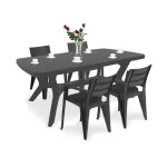 Set mobilier grădină Curver Juliemore 4+1, grafit, masă 177 cm