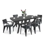 Set mobilier de grădină Curver Juliemore 6+1, grafit, masă 177x100 cm