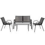 Leziter Set mobilier de grădină Lorca 4+1 negru