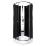 Cabină de duș Kerra Evora Black 90x90 cu cădiță, sticlă securizată