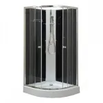 Cabină de duș Leziter Marco Black II 90x90x195 cm, neagră, cu cădiță joasă