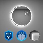 Oglindă de baie rotundă Leziter Lea 70 cm cu LED 6000K și senzor tactil