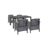 Leziter Set mobilier de grădină Venus IV cu 4 locuri, grafit