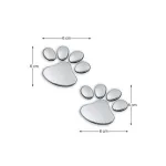 Abțibild 3D cu două lăbuțe argintiu, set 2 bucăți, model DZ-67