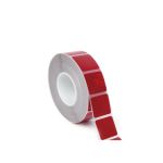 Bandă reflectorizantă roșie întreruptă premium, omologată UE, rolă 45,7 m (RI01R)