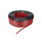 Cablu boxe 2x1.5 mm² pe rola de 100 m, rosu-negru, pentru instalatii audio