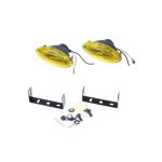 Set 2 proiectoare de ceață galbene 12V 55W, lentilă ovală, cu kit montaj