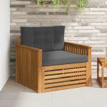 Set de canapele de exterior Lemn de acacia solid și poliester GartenMobel Dekor