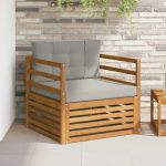 Set de canapele de exterior Lemn de acacia solid și poliester GartenMobel Dekor