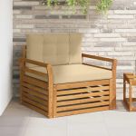 Set de canapele de exterior Lemn de acacia solid și poliester GartenMobel Dekor