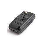 Carcasa cheie telecomandă compatibilă Peugeot, 4 butoane, cu lamelă metalică (Cod 1113)