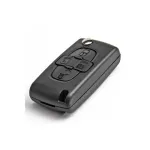 Carcasa cheie telecomandă compatibilă Peugeot, 4 butoane, cu lamelă metalică (Cod 1113)