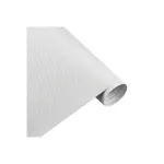Folie carbon 3D albă autocolantă 1.27m x 1m, textură fibră carbon (KM9054)