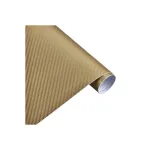 Folie carbon 3D aurie autocolantă 1.27m x 1m, textură fibră de carbon