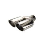 Ornament toba auto din inox premium, dublu, cromat sport, cu prindere șurub H3011