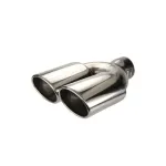 Ornament toba auto din inox premium, dublu, cromat sport, cu prindere șurub H3011