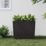 Jardinieră cu interior detașabil, maro, 12 / 44 L, PP ratan GartenMobel Dekor