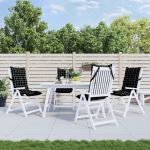 Perne scaun cu spătar înalt, 4 buc. negru carouri textil oxford GartenMobel Dekor