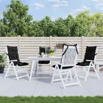 Perne scaun cu spătar înalt, 4 buc. negru carouri textil oxford GartenMobel Dekor