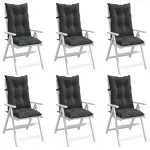 Perne scaun cu spătar înalt, 6 buc. antracit 120x50x7 cm textil GartenMobel Dekor