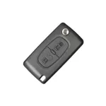 Carcasă cheie telecomandă compatibilă Peugeot, 2 butoane, cu lamelă metalică 4004