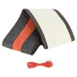 Husă volan din piele mărimea M (37–38 cm), cu ac și ață roșie – K101