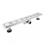 Scurgere de duș liniară Leziter Flow 70 cm din inox, cu sifon și grătar lucios