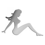 Ornament auto cromat „Fata” 06973FAT pentru caroserie, montaj rapid