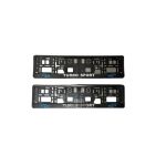 Set 2 suporturi număr înmatriculare 3D Turbo Sport, finisaj cromat