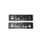 Set 2 suporturi număr înmatriculare 3D Turbo Sport, finisaj cromat