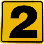 Abțibild autocolant număr 2 pentru uși și cutii poștale, 11,2 x 11,2 cm