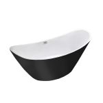 Cadă freestanding Leziter Flow 170x75x72 cm, negru mat, acril sanitar