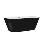 Cadă freestanding Leziter Noa 170x75x56 cm, neagră mată, acril sanitar