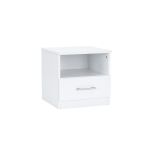 Leziter Nightstand Miami 1 sertar 40x40 cm alb-alb