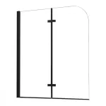 Paravan de cadă Leziter Alor 120x140 cm, sticlă securizată 6 mm, profil negru