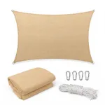 Pânză de umbrire Leziter Rana dreptunghiulară 4x5 m, bej, cu inele inox