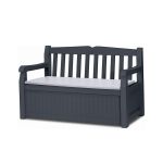 Bancă de grădină Curver Eden cu depozitare 265L, plastic gri grafit