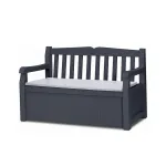 Bancă de grădină Curver Eden cu depozitare 265L, plastic gri grafit