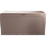 Cutie de depozitare grădină Curver Samoa 270L, aspect ratan, cappuccino