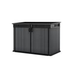 Ladă de grădină Curver Cortina Mega din plastic, gri, 190×109×133 cm