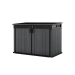 Ladă de grădină Curver Cortina Mega din plastic, gri, 190×109×133 cm