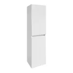 Dulap baie suspendat lateral Leziter Cube, alb lucios, 140 cm, 2 uși