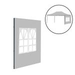 Perete lateral pentru foișor pliabil Leziter 3x4,5 m, cu fereastră, gri