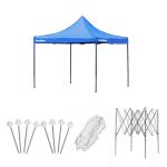 Foișor de grădină pliabil Leziter 3x3 m, albastru, Oxford 420D PVC